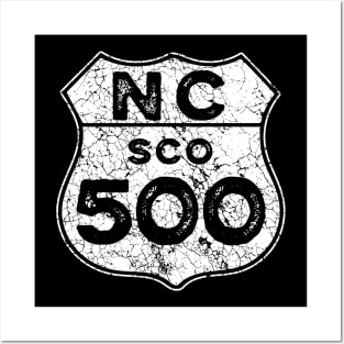 North Coast 500 Scottish Coast Vintage Driving Road Sign Posters and Art